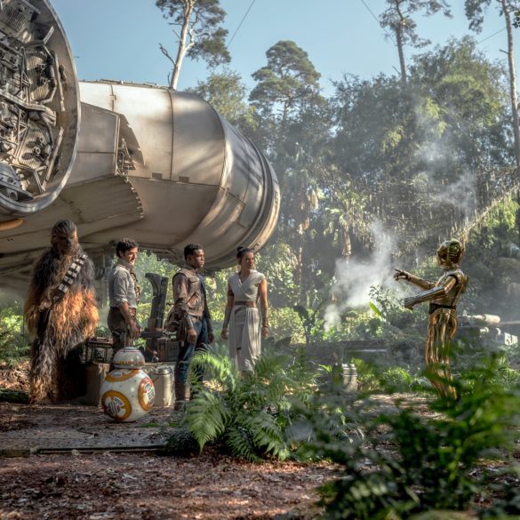Chewbacca (Joonas Suotamo), Poe (Oscar Isaac), Finn (John Boyega), Rey (Daisy Ridley) and C-3PO (Anthony Daniels) in STAR WARS: THE RISE OF SKYWALKER.