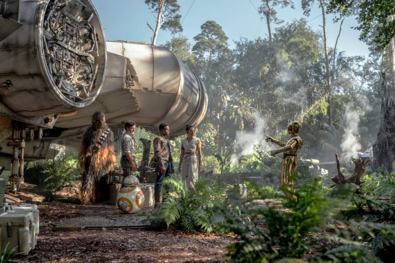 Chewbacca (Joonas Suotamo), Poe (Oscar Isaac), Finn (John Boyega), Rey (Daisy Ridley) and C-3PO (Anthony Daniels) in STAR WARS: THE RISE OF SKYWALKER.